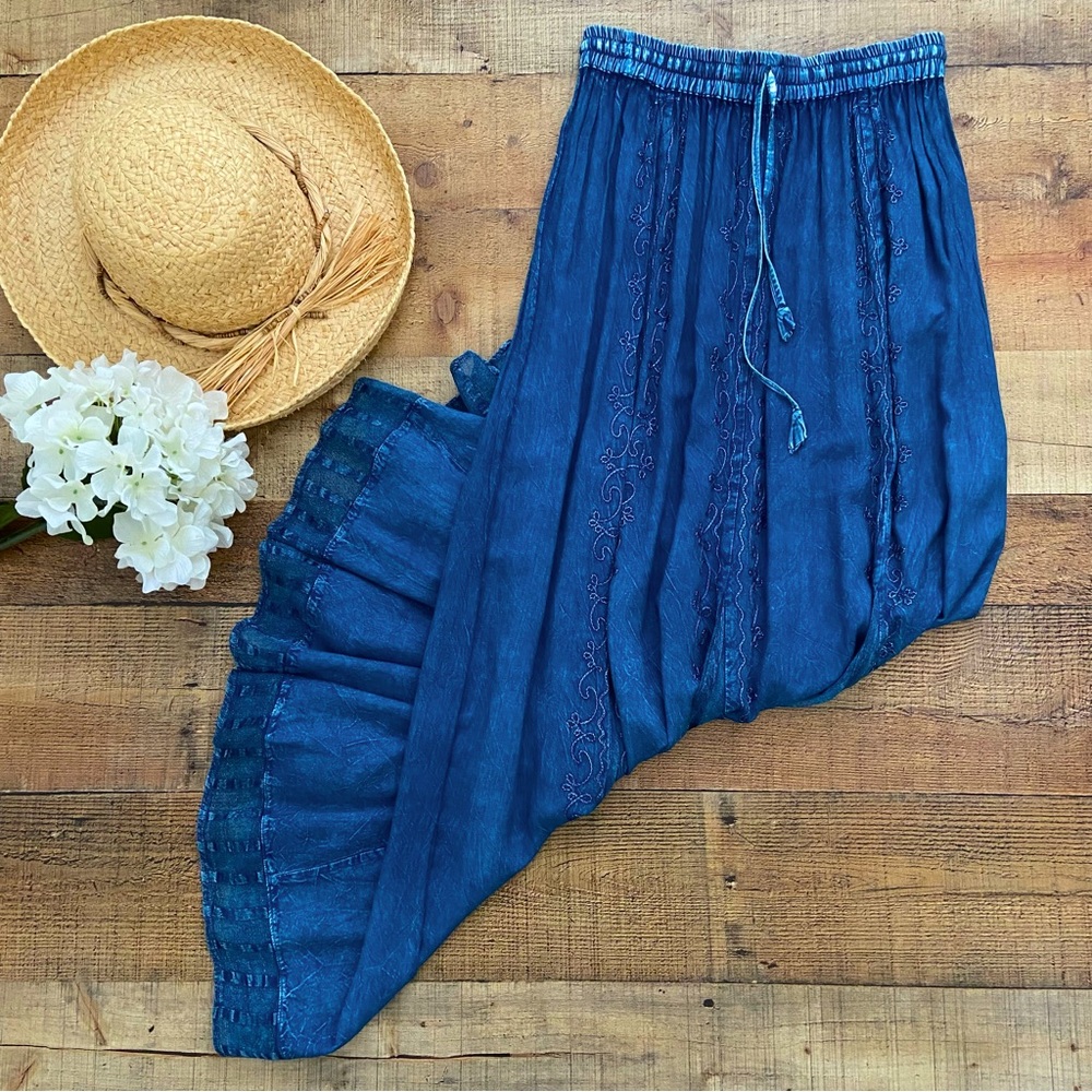 Cobalt Denim Boho Maxi Skirt 💙 BRAND NEW